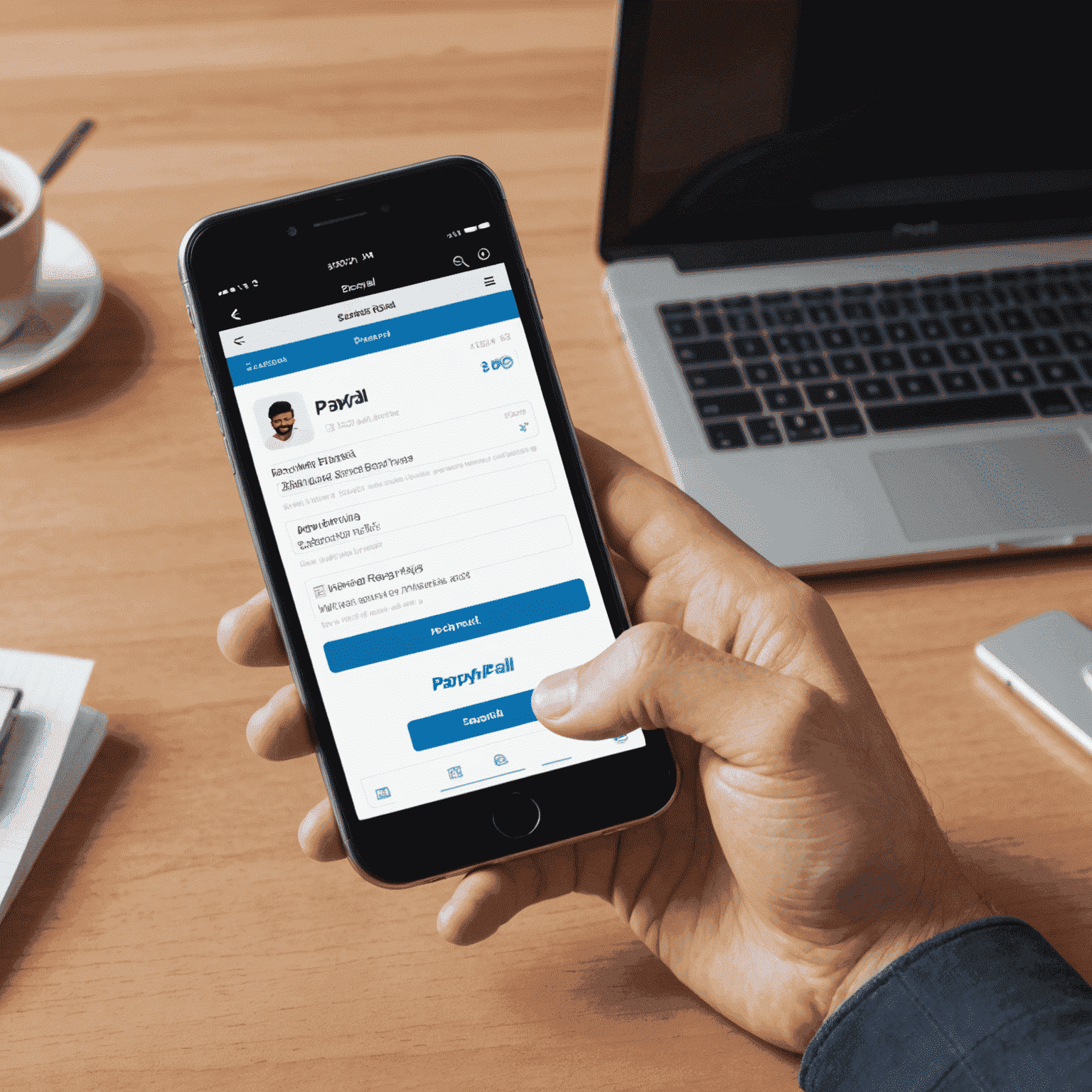 Demonstration einer sicheren PayPal-Transaktion mit Hervorhebung der Sicherheitsmerkmale