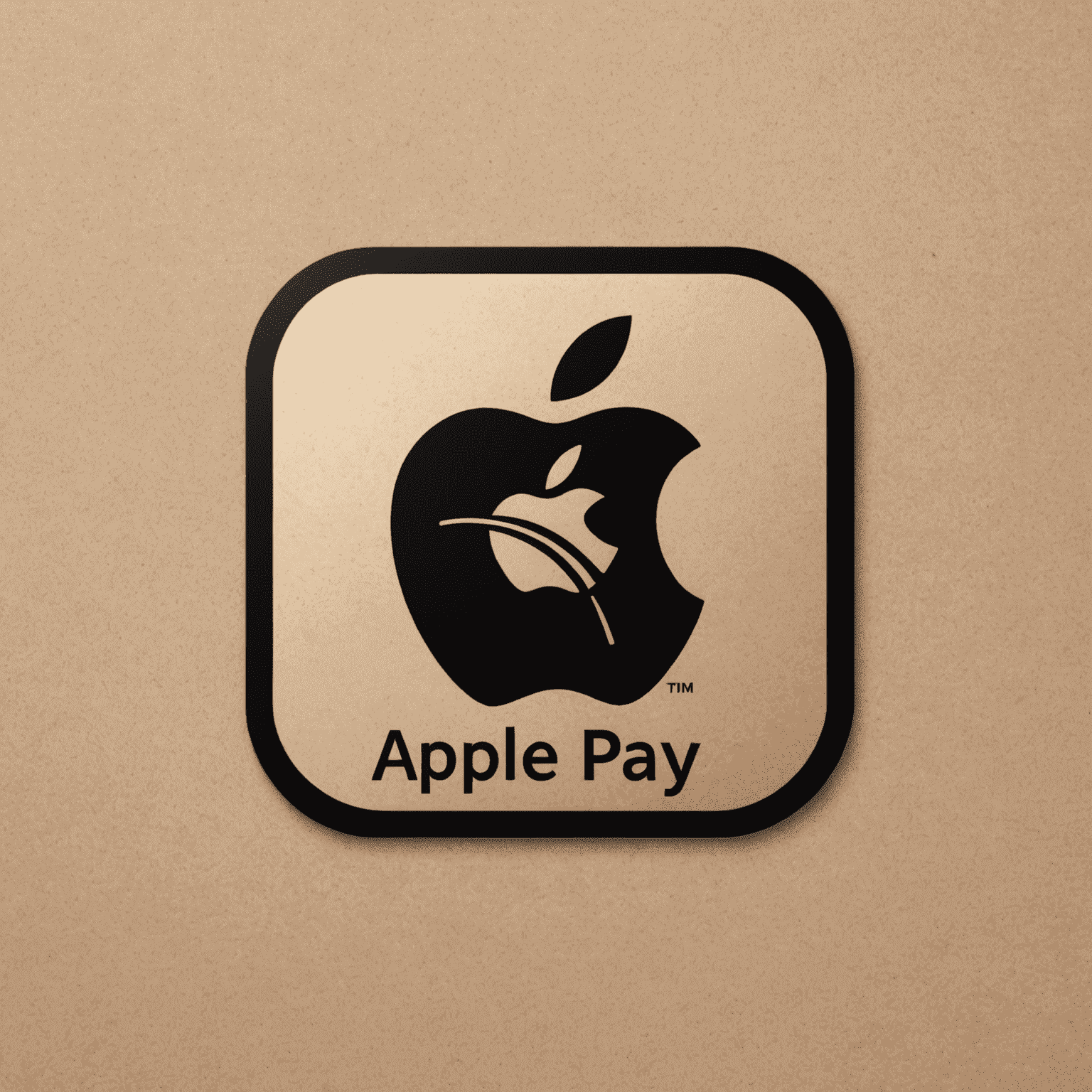 Apple Pay Logo: Schwarzes Apple-Symbol mit Pay-Schriftzug